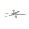 Westinghouse Bendan LED Ceiling Fan 132cm Satin Chrome Finish, Silver Blades, Opal Frosted Glass Light 72069