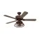 Westinghouse Barnett 122cm Indoor Ceiling Fan  Barnwood Finish with Reversible Blades & Cage Shade 72205