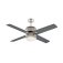 Westinghouse Oscar 122cm Indoor Ceiling Fan  Brushed Nickel, Reversible Wengue/Graphite Blades, Opal Frosted Glass Light 72211