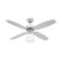 Westinghouse Capitol 105cm Indoor Ceiling Fan  Brushed Steel, Reversible Silver/Black Blades, Opal Frosted Glass Light 78274