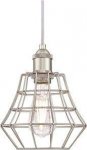 Nathan Pendant Fitting Brushed Nickel Finish Angled Bell Cage Shade 63372