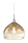 Pendant Fitting Brushed Nickel Finish Amber and Clear Glass 63669