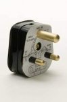 Jeani JPT5AB 5 Amp Black Round Pin Plug Top